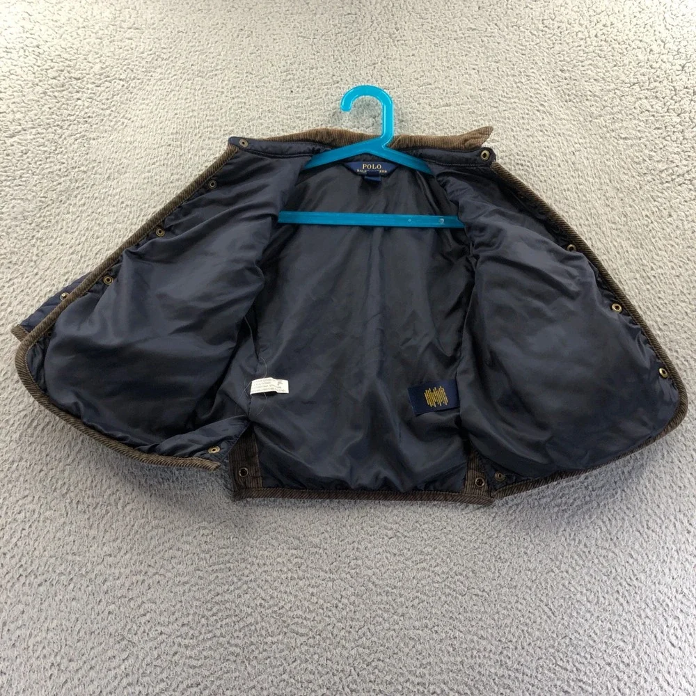 Polo Ralph Lauren Toddler Jacket 2T Boys Navy Blue Diamond Quilted Corduroy Trim